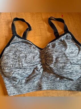 Motherhood Maternity nursing sports bra size L Large black space dyed GUC